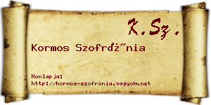 Kormos Szofrónia névjegykártya